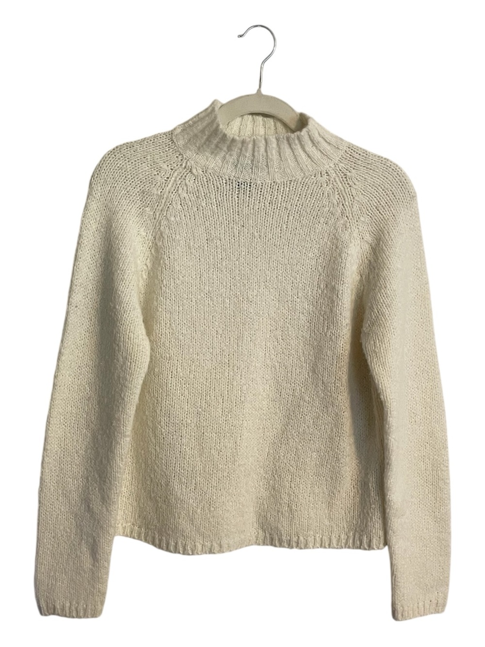 Charter Club Cream Ribbed Mock Neck Sweater
